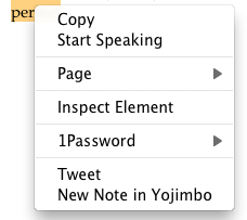 Omniweb contextual menu.